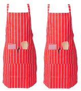 IBEX Professional Butcher Stripe Bib Apron  - Unisex Kitchen Apron for Chefs, Waiters, Bar Staff & Home Cooking, Adjustable Ties, One Size Fits Most