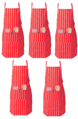 IBEX Professional Butcher Stripe Bib Apron  - Unisex Kitchen Apron for Chefs, Waiters, Bar Staff & Home Cooking, Adjustable Ties, One Size Fits Most