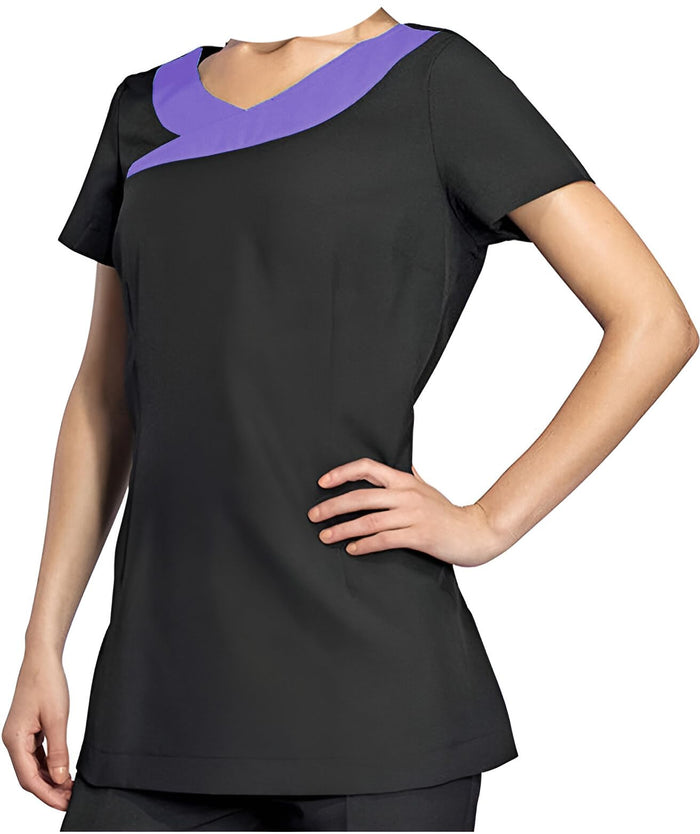 IBEX Beauty Cross Neck Tunics Spa Salon Beautician Tunic Nail Massage Therapist Health Work Uniform