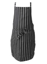 IBEX Professional Butcher Stripe Bib Apron  - Unisex Kitchen Apron for Chefs, Waiters, Bar Staff & Home Cooking, Adjustable Ties, One Size Fits Most
