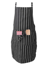 IBEX Professional Butcher Stripe Bib Apron  - Unisex Kitchen Apron for Chefs, Waiters, Bar Staff & Home Cooking, Adjustable Ties, One Size Fits Most