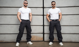 IBEX TS2 Men's Cargo Combat Work Trousers in Black Navy Waist with Knee Pad Pockets