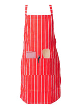IBEX Professional Butcher Stripe Bib Apron  - Unisex Kitchen Apron for Chefs, Waiters, Bar Staff & Home Cooking, Adjustable Ties, One Size Fits Most