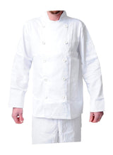 Black Pepper Mens Rubber Button White Chef Coat/Full Sleeves Chef Jackets for Waiters, Cooks, Restaurant Staff