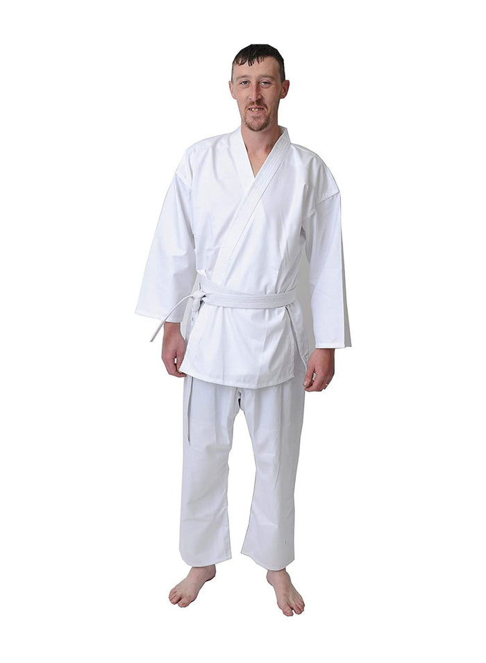 Other Kids Adults GI Karate Suit Uniform in White Black Royal and Red Karate uniform (7/200cm, White)