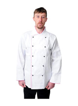 Black Pepper Mens White Chef Coats with Black Piping Half Sleeves