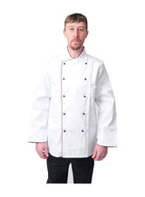 Black Pepper Mens White Chef Coats with Black Piping Half Sleeves