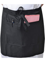 Black Pepper Mens Polycotton Short Waist Apron, Professional Home Kitchen Apron for Chefs, Waiters, Cooks, Catering, Bar Staff
