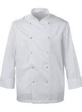 IBEX Men’s Chef Jacket Full Sleeves – Professional Chefs Coat for Restaurant, Kitchen, Caterers & Bakers – Double Breasted Chef Uniform – White/Black (XXS-5XL)