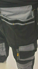 Ibex E4 Multi Pockets Mens Safety Work Trouser Workwear Cargo Pants with Knee Pad Pockets, Work Utility and Safety Trousers, Available in Black and Grey Colours, Sizes 28-50