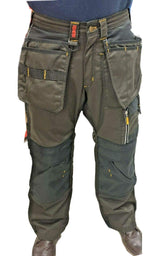 Ibex E4 Multi Pockets Mens Safety Work Trouser Workwear Cargo Pants with Knee Pad Pockets, Work Utility and Safety Trousers, Available in Black and Grey Colours, Sizes 28-50