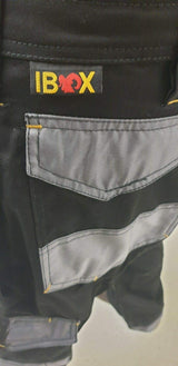 Ibex E4 Multi Pockets Mens Safety Work Trouser Workwear Cargo Pants with Knee Pad Pockets, Work Utility and Safety Trousers, Available in Black and Grey Colours, Sizes 28-50