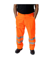 IBEX Orange Men's Work Wear Cargo Trousers Pants Railway Highway Trousers