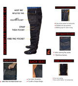 Ibex E4 Multi Pockets Mens Safety Work Trouser Workwear Cargo Pants with Knee Pad Pockets, Work Utility and Safety Trousers, Available in Black and Grey Colours, Sizes 28-50