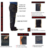 Ibex E4 Multi Pockets Mens Safety Work Trouser Workwear Cargo Pants with Knee Pad Pockets, Work Utility and Safety Trousers, Available in Black and Grey Colours, Sizes 28-50
