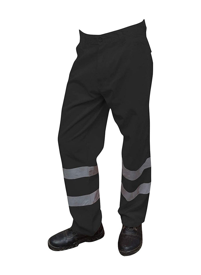 Hi Viz Black Work Wear Cargo Trousers Pants Railway Highway Trousers