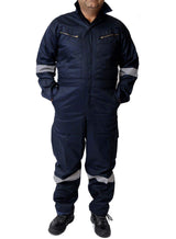 GRS Men's Reflective Tape Boiler Suit Zip Pocket Safety Workwear Coverall Overalls