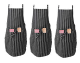 IBEX Professional Butcher Stripe Bib Apron  - Unisex Kitchen Apron for Chefs, Waiters, Bar Staff & Home Cooking, Adjustable Ties, One Size Fits Most