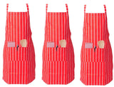 IBEX Professional Butcher Stripe Bib Apron  - Unisex Kitchen Apron for Chefs, Waiters, Bar Staff & Home Cooking, Adjustable Ties, One Size Fits Most