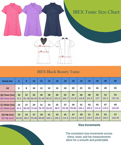 Ibex Black Beauty Tunic Spa Salon Beautician Tunic