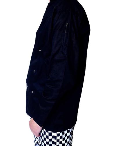 IBEX Men’s Chef Jacket Full Sleeves – Professional Chefs Coat for Restaurant, Kitchen, Caterers & Bakers – Double Breasted Chef Uniform – White/Black (XXS-5XL)
