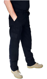 IBEX S4 Men’s Multi-Pocket Cargo Work Trousers – Heavy Duty Polyester Cotton Blend, Durable Builders Combat Pants with 6 Pockets (Black/Navy, Sizes 28–52, Short/Regular/Long)