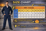IBEX Men's Unisex C2 Dark Navy Boiler Suit Navy Coverall Overalls for College Student Workshop