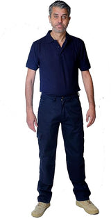 IBEX S4 Men’s Multi-Pocket Cargo Work Trousers – Heavy Duty Polyester Cotton Blend, Durable Builders Combat Pants with 6 Pockets (Black/Navy, Sizes 28–52, Short/Regular/Long)