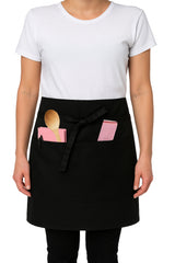 Black Pepper Mens Polycotton Short Waist Apron, Professional Home Kitchen Apron for Chefs, Waiters, Cooks, Catering, Bar Staff