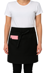 Black Pepper Mens Polycotton Short Waist Apron, Professional Home Kitchen Apron for Chefs, Waiters, Cooks, Catering, Bar Staff