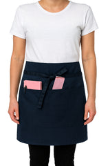 Black Pepper Mens Polycotton Short Waist Apron, Professional Home Kitchen Apron for Chefs, Waiters, Cooks, Catering, Bar Staff