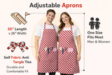 Black Pepper Unisex Polycotton Check Butcher Bib Aprons with Pocket, Professional Home Kitchen Apron