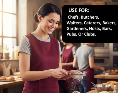 Black Pepper Unisex Plain Tabbard Apron for Waiters, Catering, Laundry, Cleaners