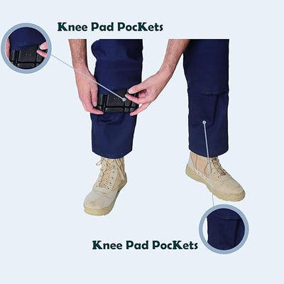 IBEX TR5 Men’s Cargo Work Trousers with Knee Pad Pockets  – Heavy Duty Multi-Pocket Builder Pants, (Black/Navy)