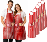 IBEX Professional Butcher Stripe Bib Apron  - Unisex Kitchen Apron for Chefs, Waiters, Bar Staff & Home Cooking, Adjustable Ties, One Size Fits Most