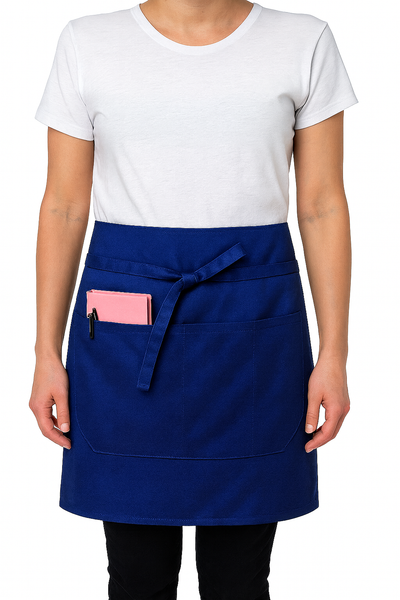 Black Pepper Mens Polycotton Short Waist Apron, Professional Home Kitchen Apron for Chefs, Waiters, Cooks, Catering, Bar Staff