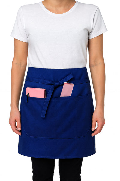 Black Pepper Mens Polycotton Short Waist Apron, Professional Home Kitchen Apron for Chefs, Waiters, Cooks, Catering, Bar Staff