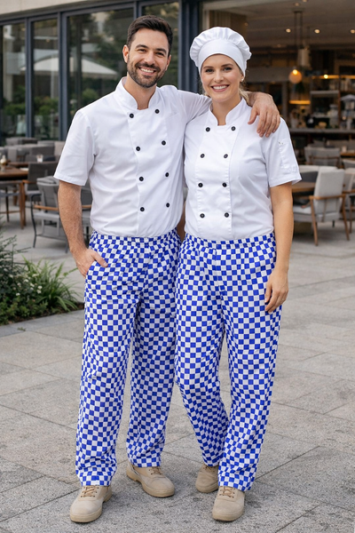 IBEX Chef Trousers for Men & Women – Unisex Chefs Trousers with Drawstring, Lightweight Poly-Cotton Professional Kitchen Pants (XS–5XL)