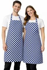 Black Pepper Unisex Polycotton Check Butcher Bib Aprons with Pocket, Professional Home Kitchen Apron