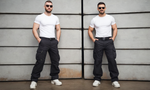 Roadmaster S3 Men's Hard Wearing Cargo Combat Builders Warehouse Workwear Trouser (Black/Navy)