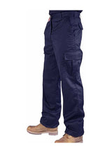 IBEX TS2 Men's Cargo Combat Work Trousers in Black Navy Waist with Knee Pad Pockets