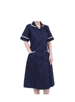 Woman Healthcare Dress Tunic Nurses Uniform Medical Dental Therapist Long Dress, Navy, Size 6 …