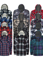 Mens Padded Shirt Hoodie Fur Lined Flannel Jacket Lumberjack for Work Thick, X-Large, Assorted Mix Check