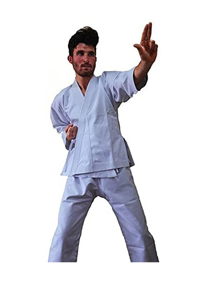 Professional Master Heavy Weight 16 oz GI Judo Karate Uniform in White Black Red Blue (White, XXX-Large - 200cm)