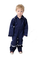 IBEX K2 Unisex Children Kids Hi Viz Coveralls Boiler Suit Overalls in Navy Orange Royal Skin Colours