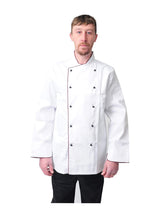 Black Pepper Mens White Chef Coats with Black Piping Half Sleeves