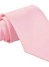 Satin Polyester Mens Wedding Classic Neck Tie (Various Colours) (Baby Pink)