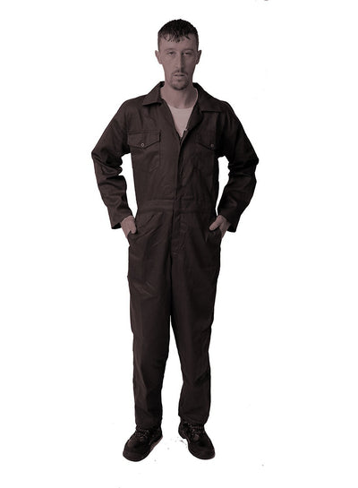IBEX Mens Factory Workers Coveralls Polycotton Boiler Suit for Garage Workers, Mechanic, Garden Cleaning Job Work Uniform Overalls with Multi Pocket and Elasticated Waist Khaki
