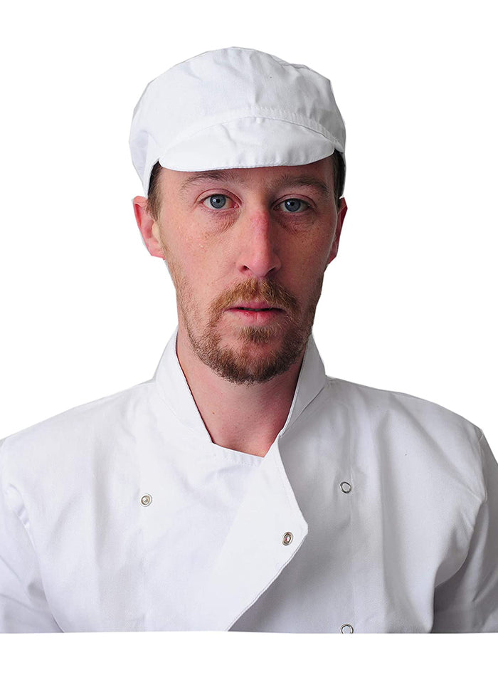 Black Pepper Unisex Polycotton Peak Style Baker Cap, Professional Catering Chef Cap