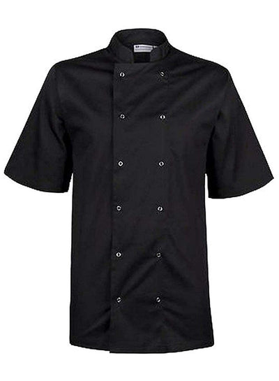 Black Pepper Mens Poly Cotton Chef Coat/Half Sleeves Chef Jackets for Waiters, Cooks, Restaurant Staff